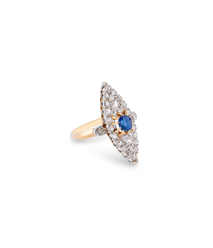 Bague marquise ancienne saphir "Fionn" droite | Caillou Paris