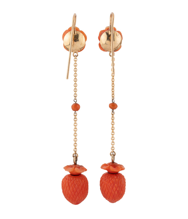 Boucles d'oreilles Napoleon III en corail "Jaak" - Caillou Paris