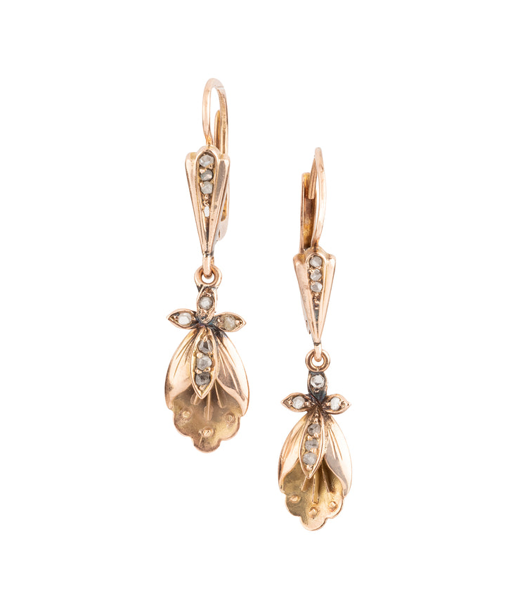 Boucles d'oreilles Art nouveau en or "Basil"
