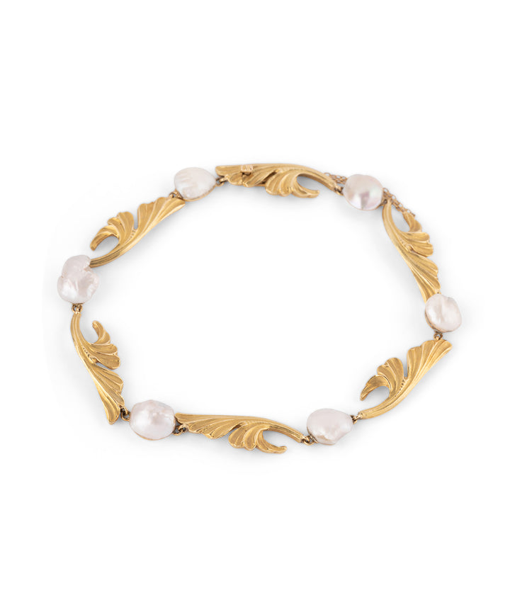 Bracelet Art nouveau or et perles "Myrelle" - Caillou Paris