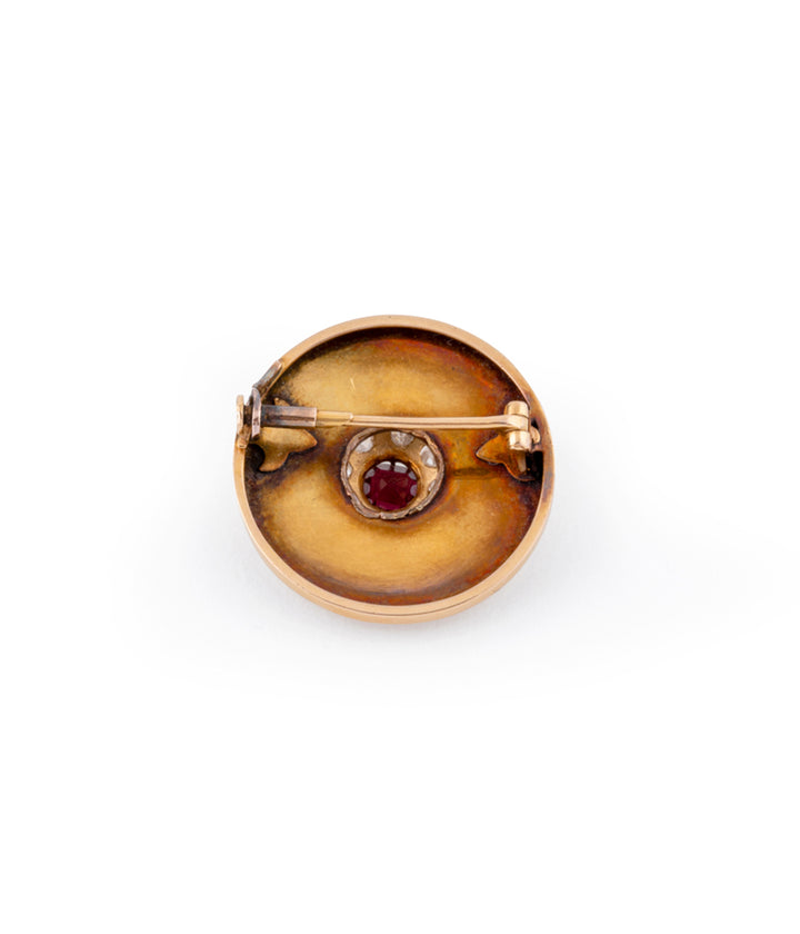 Broche ancienne or "Gania" dos - Caillou Paris