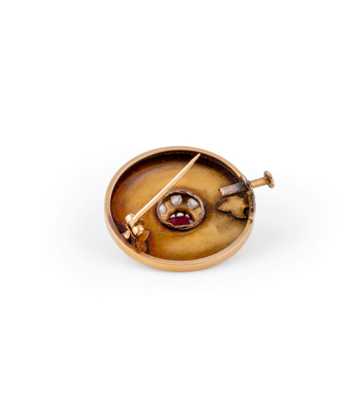 Broche ancienne or "Gania" ouverte dos - Caillou Paris