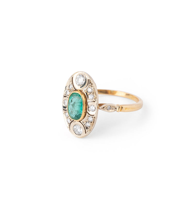 Caillou Paris - Bague vintage émeraude “Garen” gauche