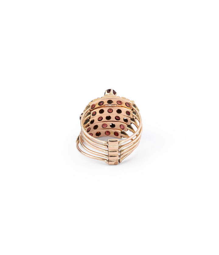 Bague de harem vintage en grenat Aanor dos - Caillou Paris