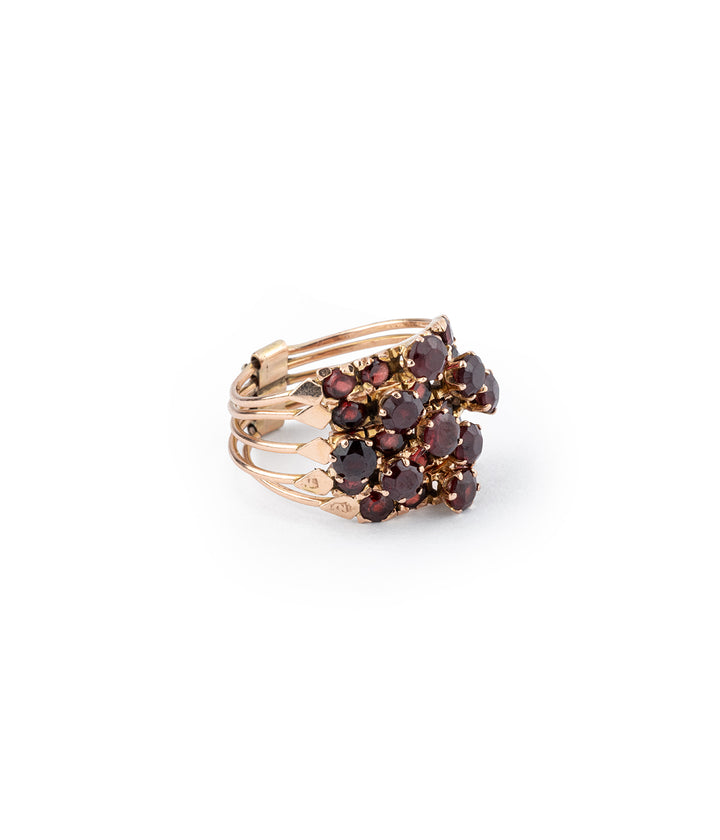 Bague de harem vintage en grenat Aanor droite - Caillou Paris