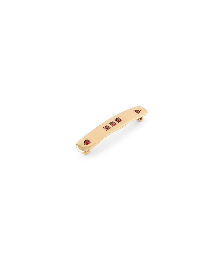 Barrette ancienne grenat "Ozan" dessus