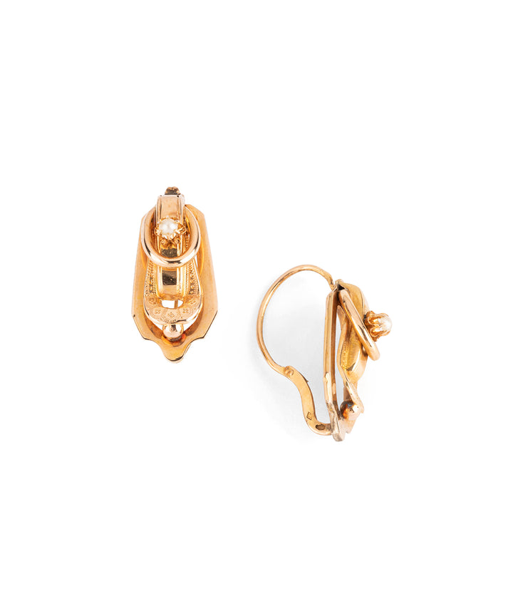 Caillou Paris - Boucles d'oreilles anciennes perles Aki profil