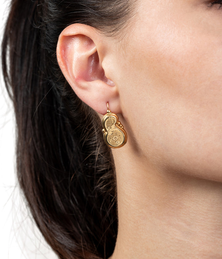 Caillou Paris - Boucles d'oreilles anciennes or "Saad" porter
