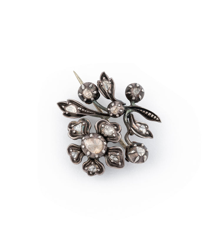Caillou Paris - Broche ancienne fleurs "Aziza" V2