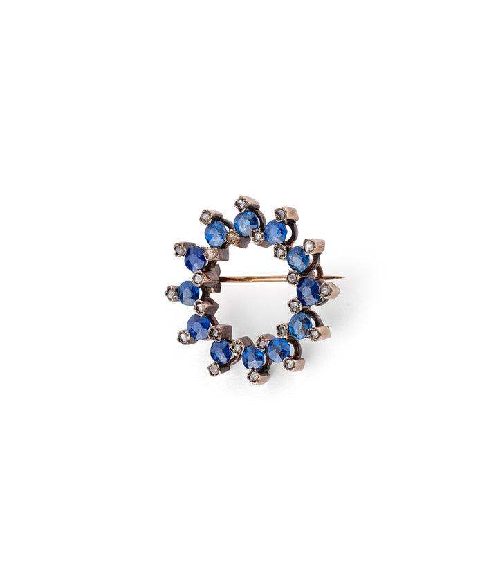 Caillou Paris - Broche ancienne saphirs Gora gauche