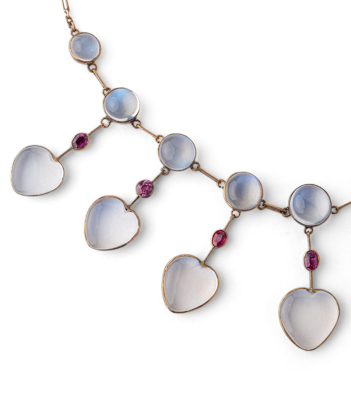 Caillou Paris - Collier ancien pierres de lune Bhima détails