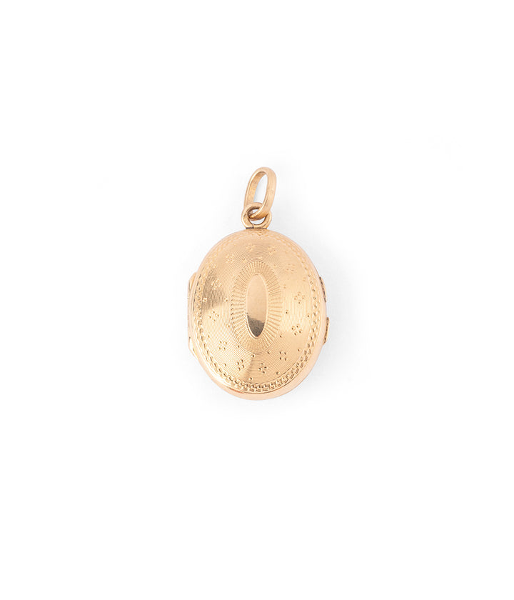 Pendentif porte-souvenir ancien or "Salia" vue 1