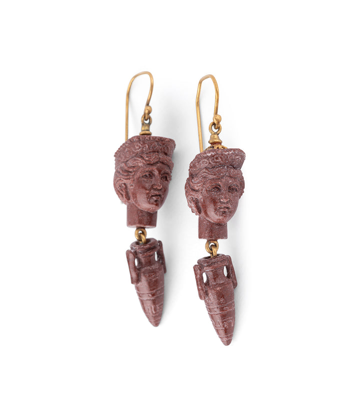 Caillou Paris - Boucles d'oreilles anciennes pierre de lave "Gallu" droite