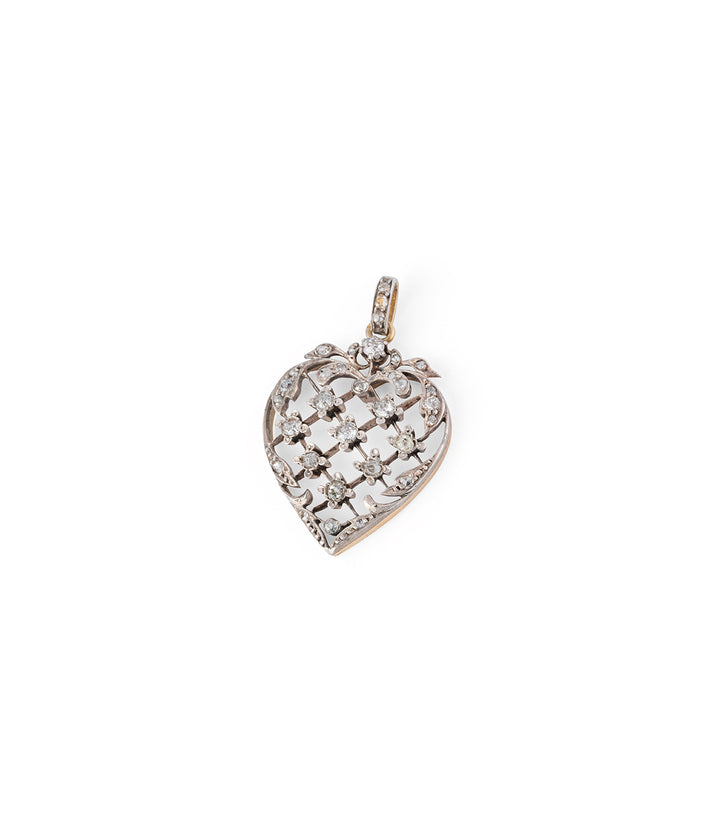 Caillou Paris - Pendentif ancien coeur “Yagu” profil