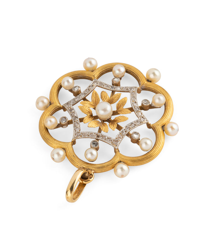Caillou Paris - Pendentif ancien perles Peka details