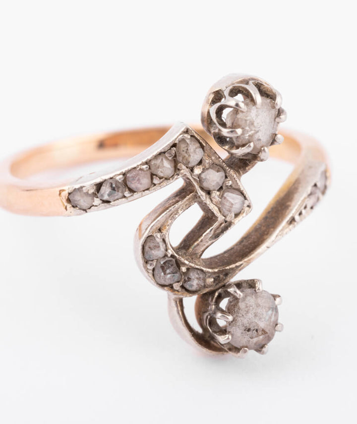 Art nouveau diamond engagement ring - Caillou Paris