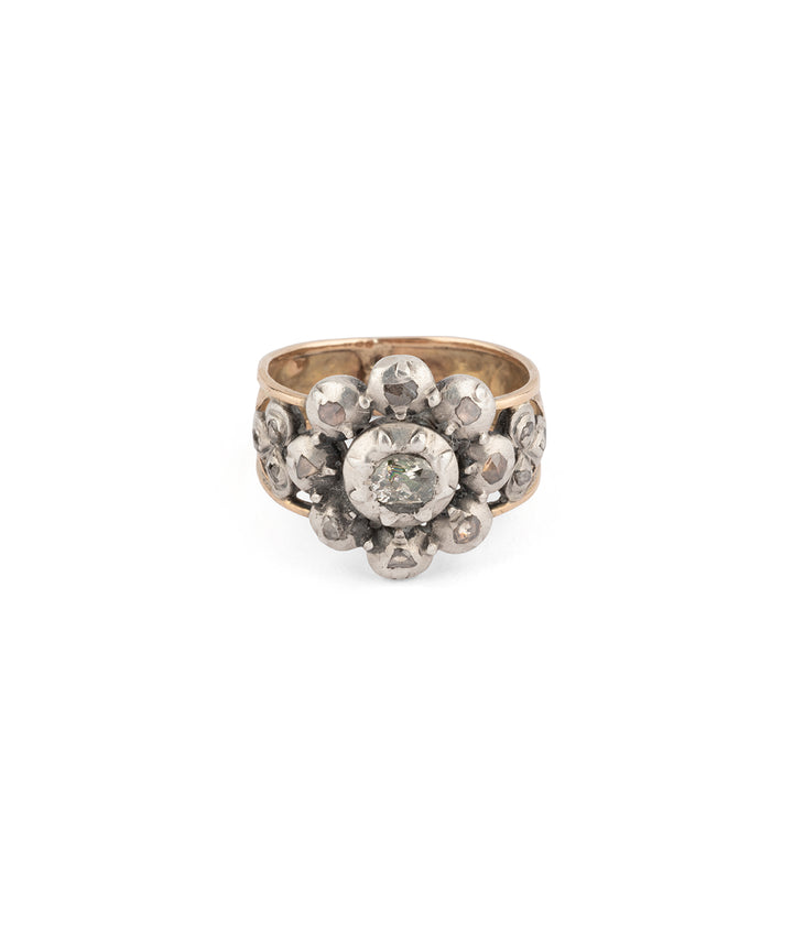 Bague ancienne en diamant Cleary face - Caillou Paris