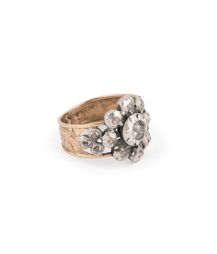 Bague ancienne en diamant Cleary profil droit - Caillou Paris