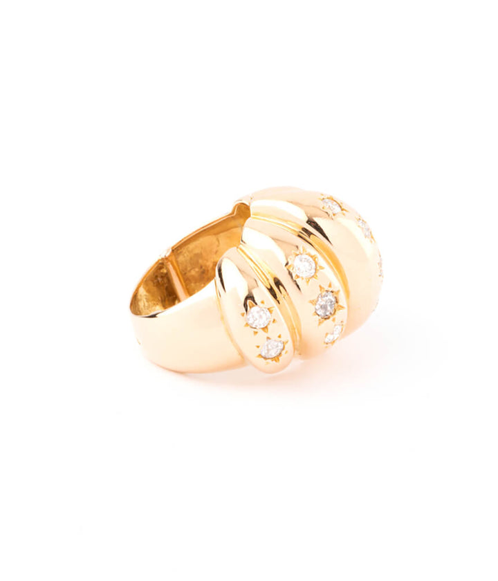 Bague ancienne diamants Brioche droite - Caillou Paris