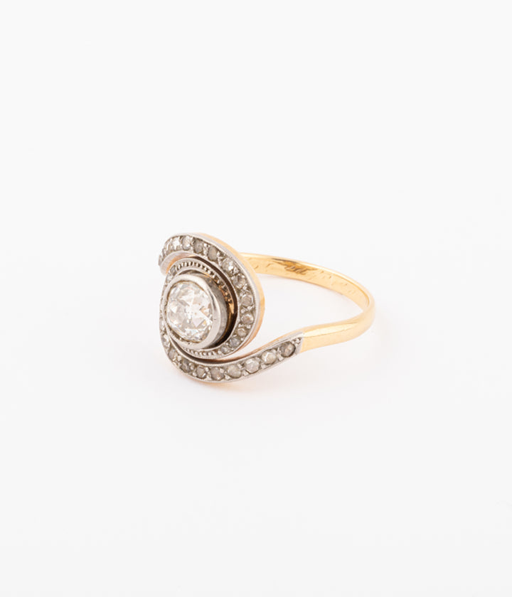 Bague Belle époque diamants Gezan - Caillou Paris
