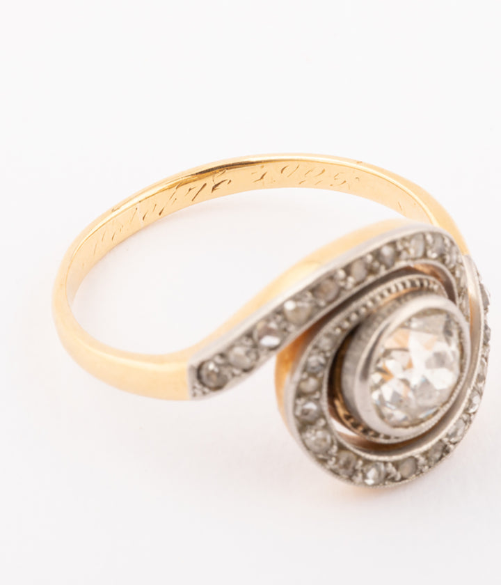 Bague ancienne en or et diamants Gezan - Caillou Paris