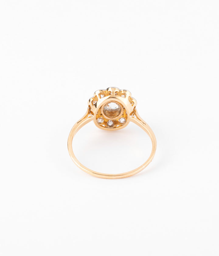 Bague marguerite ancienne diamant Bimal dos - Caillou Paris