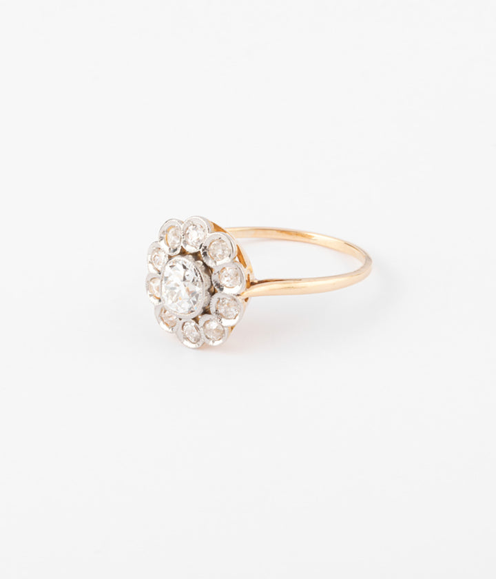 Bague marguerite ancienne diamant Bimal gauche - Caillou Paris