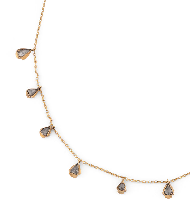 collier vintage en or et diamants taille rose "Yuri" - Caillou Paris