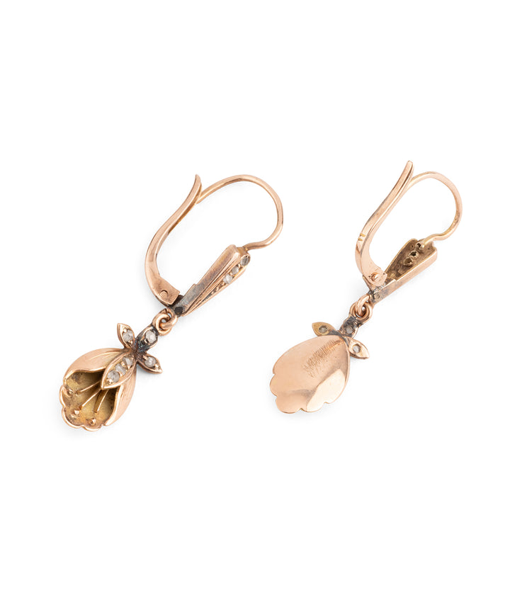 Boucles d'oreilles Art nouveau en or "Basil"