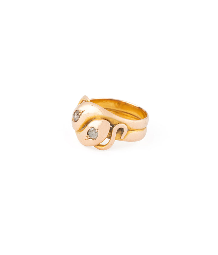 Bague double serpent or et diamant "Thia" - Caillou Paris