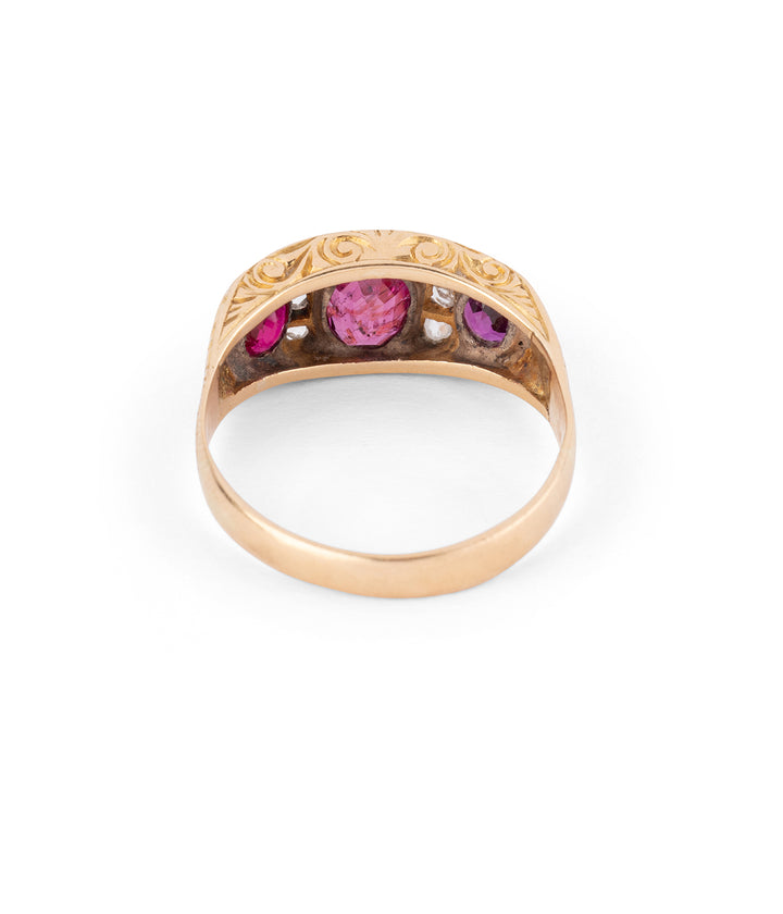 Edwardian engagement ring ruby and diamond "Hansi" - Caillou Paris