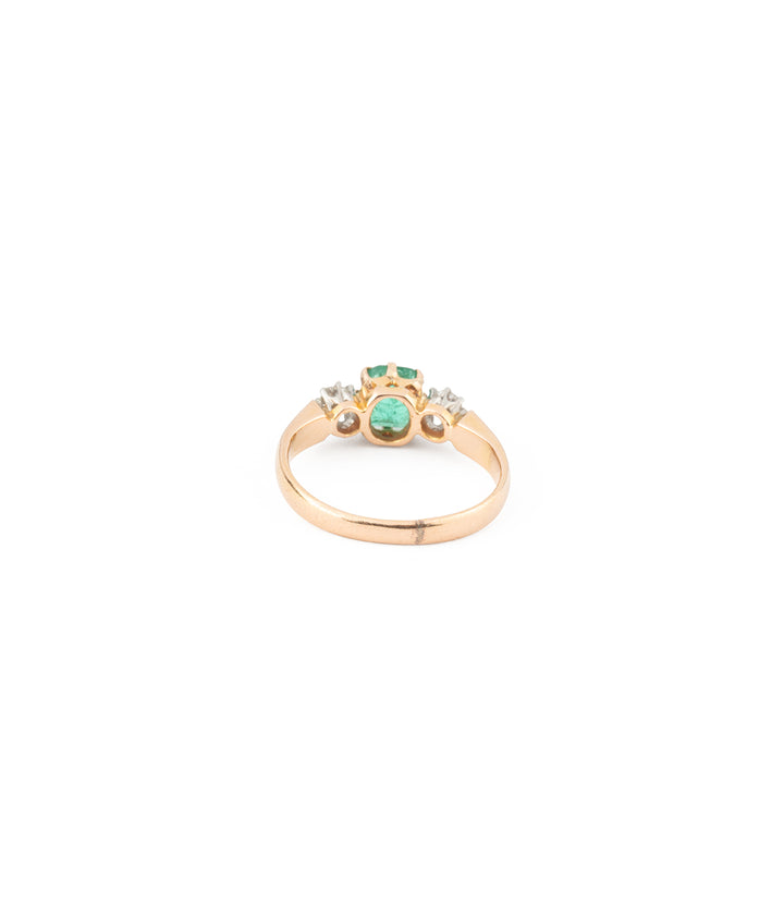Emerald diamond victorian engagement ring "Klimka" - Caillou Paris