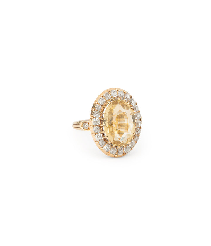 Georgian cluster ring citrine diamonds Genny - Caillou Paris