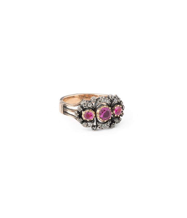 Georgian engagement ring gold ruby Ariti - Caillou Paris