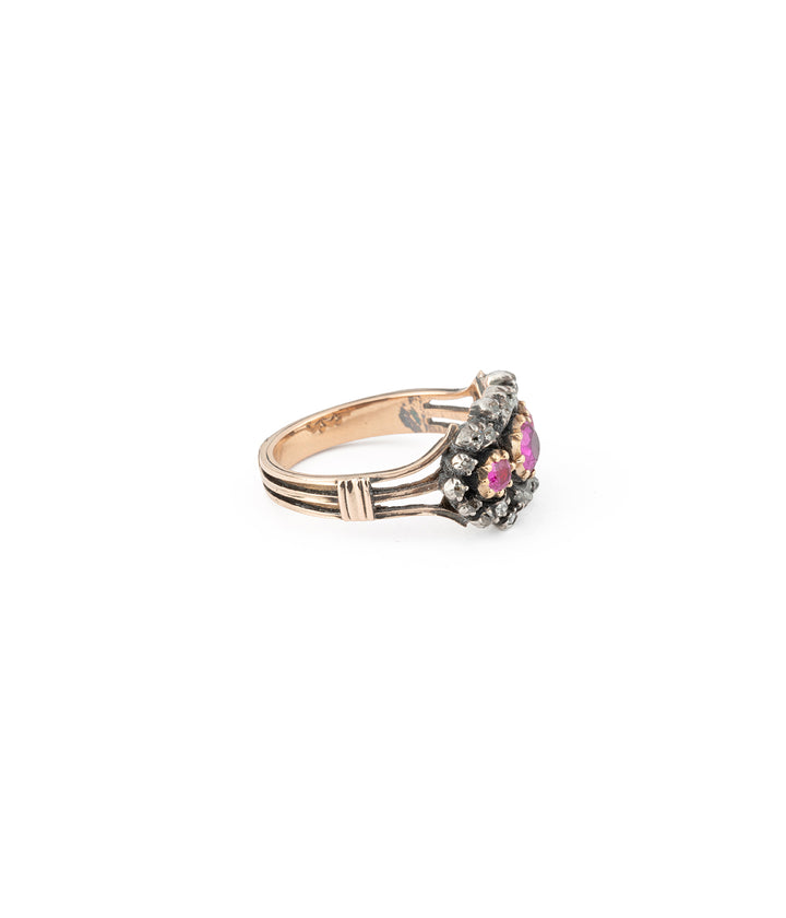 Georgian ring 14k gold ruby Ariti - Caillou Paris