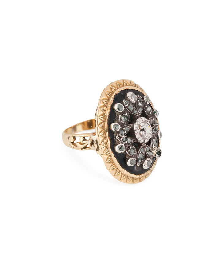 Georgian-ring-rosecut-diamonds-black-enamel-Zana-Caillou-Paris