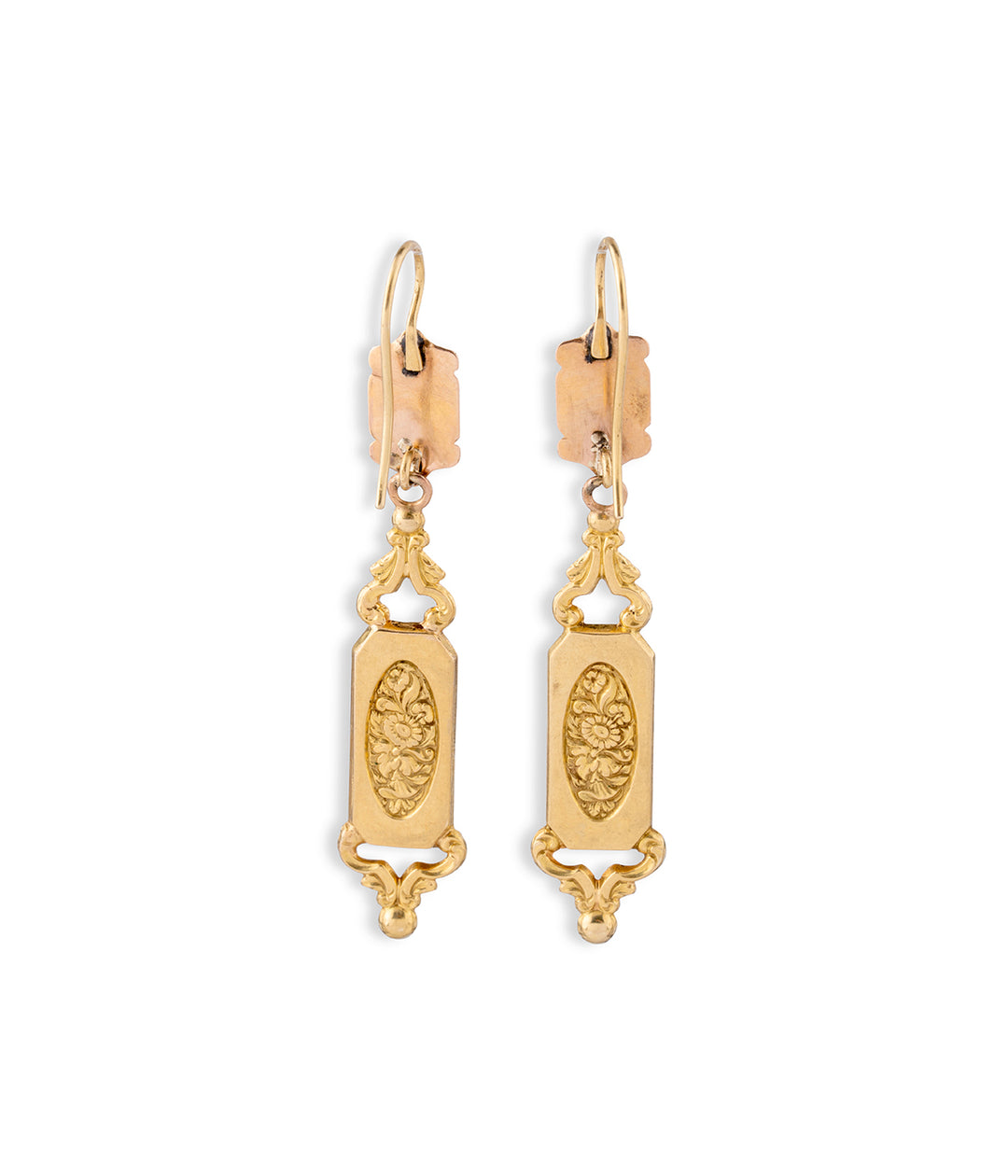 Grands pendants d'oreilles en or "Echna" dos - Caillou Paris