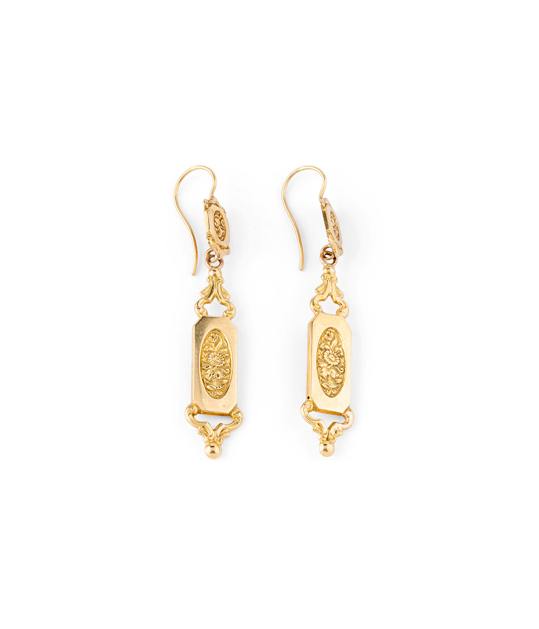 Grands pendants d'oreilles en or "Echna" profil - Caillou Paris