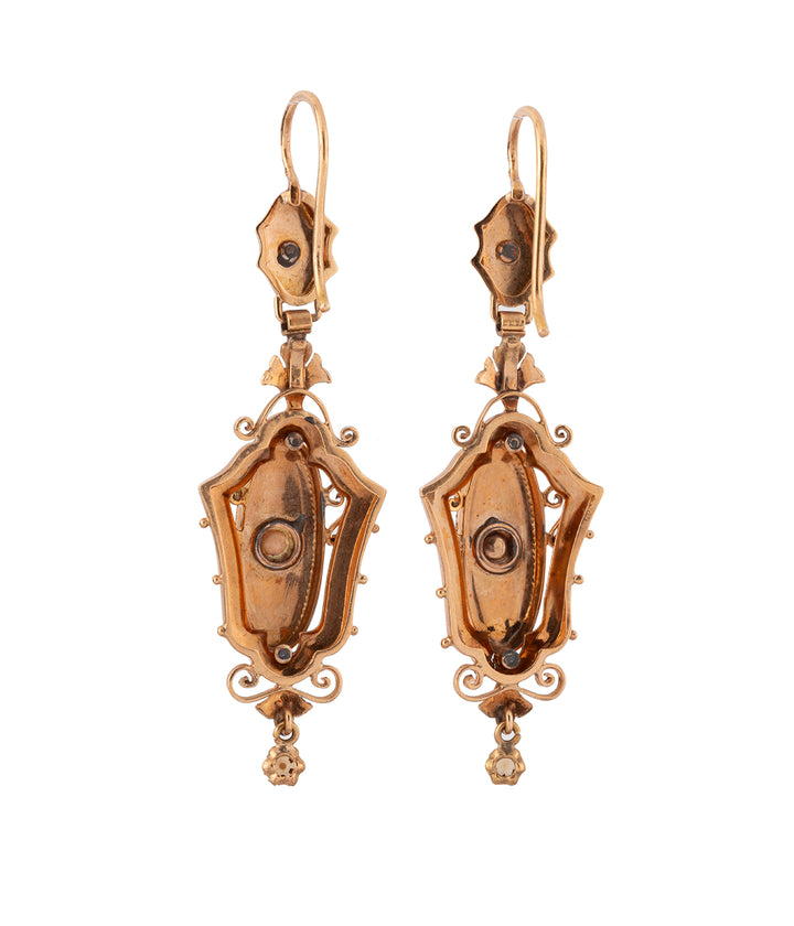 Late 19th century gold and pearl earrings "Ebba" - Caillou Paris