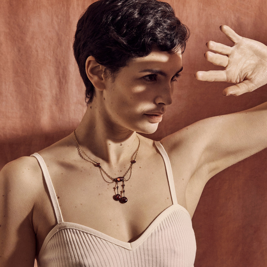 Collier ancien en or et grenats de Perpignan - Caillou Paris
