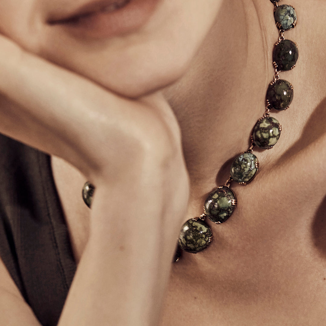 Collier ancien en or et turquoises - Caillou Paris
