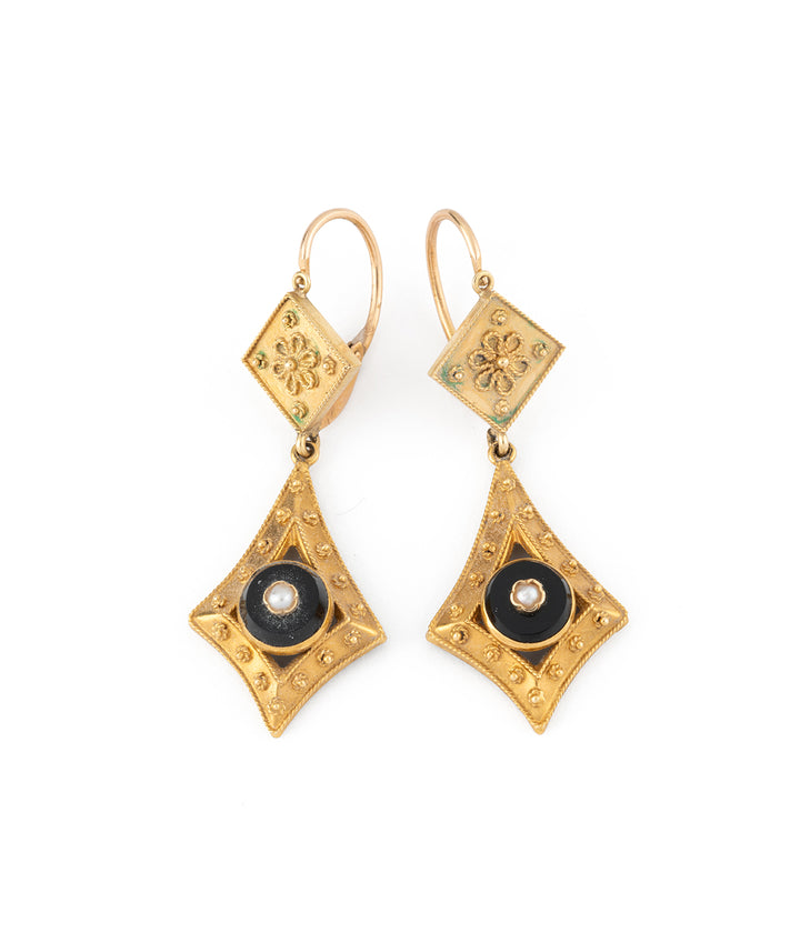 Pendants d'oreilles anciens en or "Tiere"