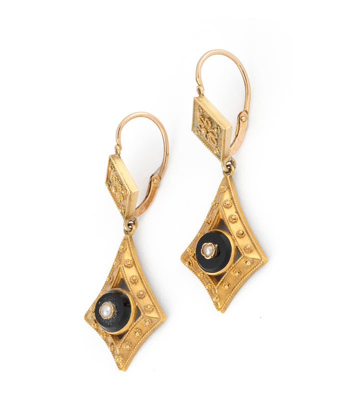 Pendants d'oreilles anciens en or "Tiere"