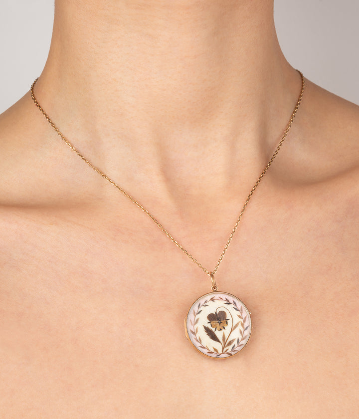 Pendentif ancien en cheveux "Luana" - Caillou Paris