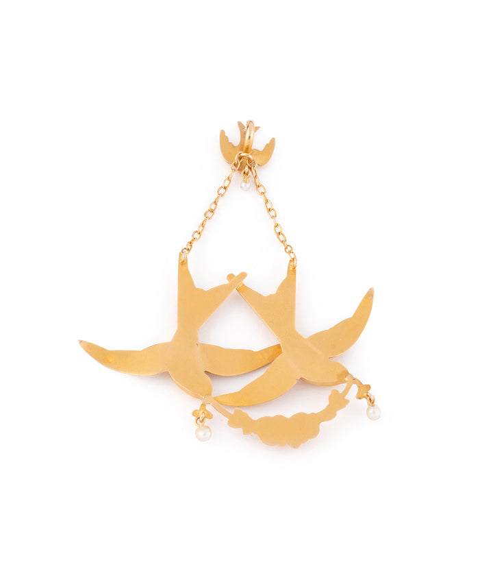 Pendentif ancien en or et perles "Onni" - Caillou Paris