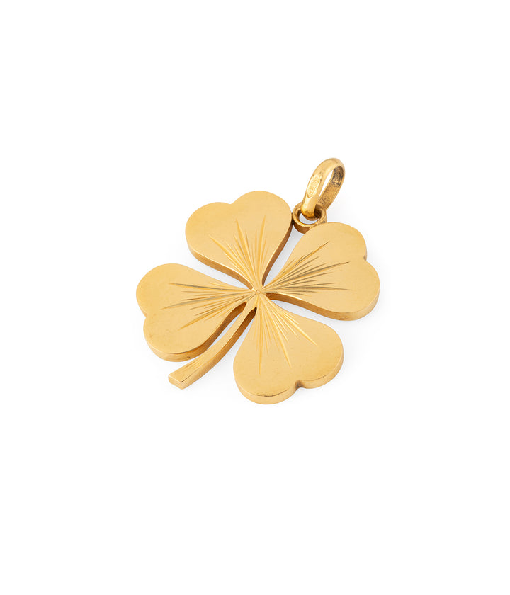 Pendentif-porte-bonheur-ancien-trefle-or-18k-Annag-Caillou-Paris
