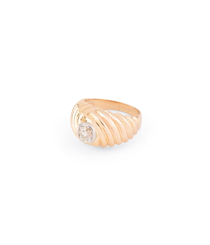 Retro gold diamond ring "Rupak" - Caillou Paris