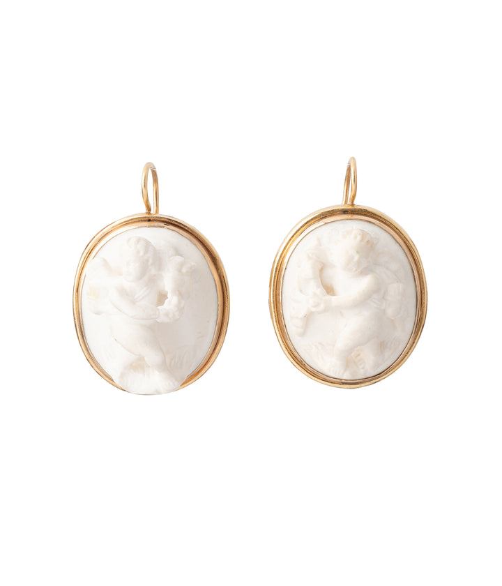 Victorian cameo lava earrings "Ruddy" - Caillou Paris