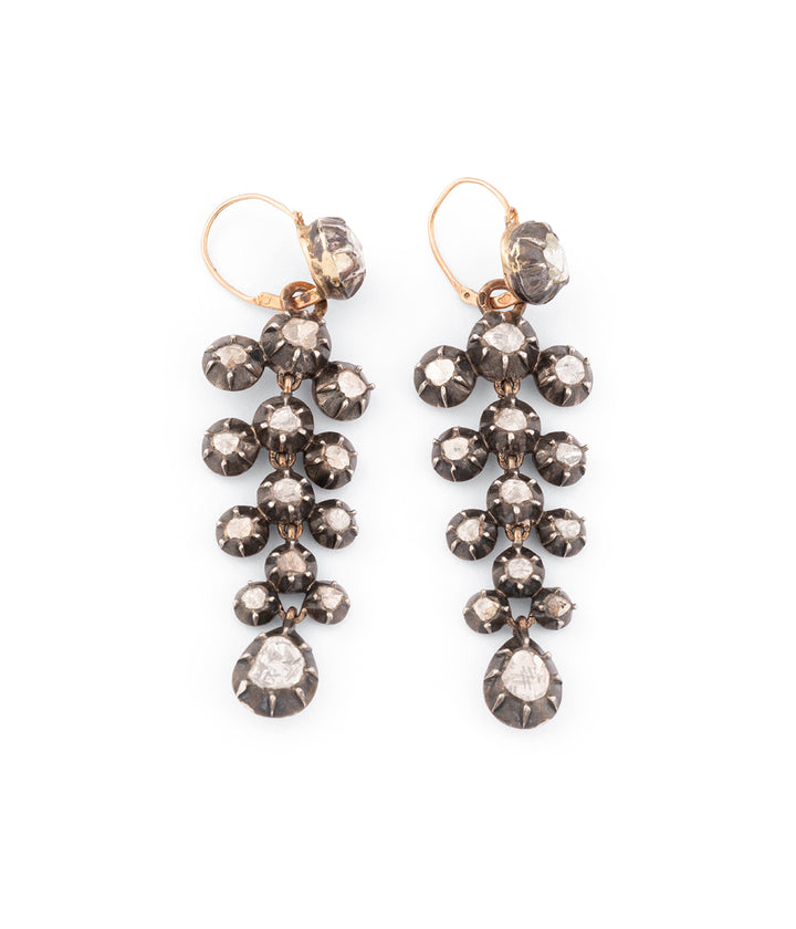 Victorian diamonds earrings silver "Ronny" - Caillou Paris