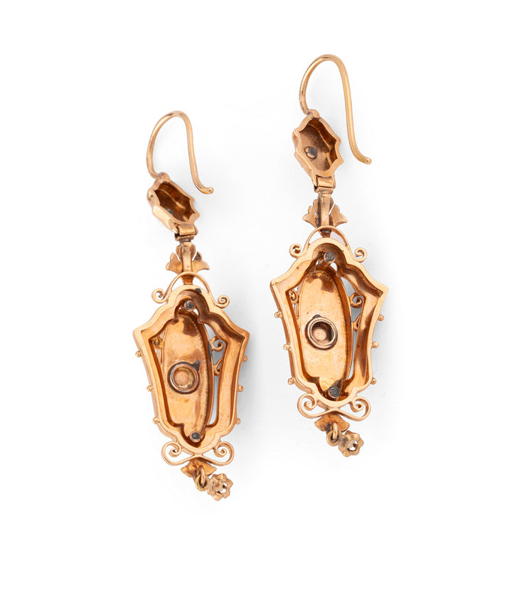 Victorian earrings gold and pearl "Ebba" - Caillou Paris
